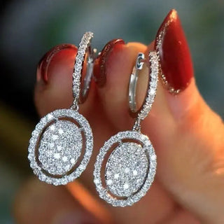 White Gold Plated All-match Oval Earrings Phosgene