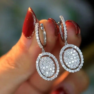 White Gold Plated All-match Oval Earrings Phosgene