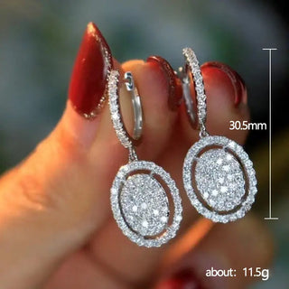 White Gold Plated All-match Oval Earrings Phosgene