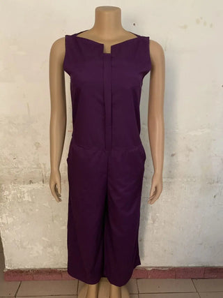 Women's Classic Solid Color Sleeveless Jumpsuit Phosgene