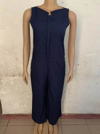 Women's Classic Solid Color Sleeveless Jumpsuit Phosgene