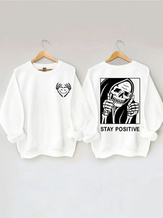 Women's Creative Heart Cute Skull Print Sweater Phosgene