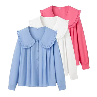 Women's Doll Collar Long-sleeved Casual Shirt Phosgene