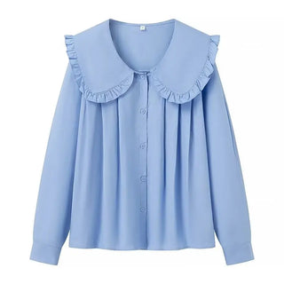 Women's Doll Collar Long-sleeved Casual Shirt Phosgene