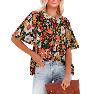 Women's Fashion Casual Floral Bohemian Little-girl Style Clothes Phosgene