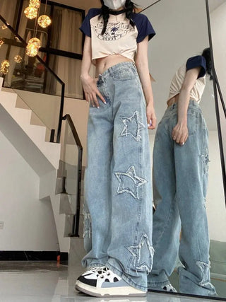 Women's Fashionable American Retro High Street Jeans Phosgene