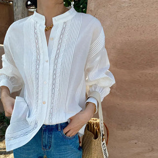 Women's Long-sleeved French Cotton Shirt Phosgene