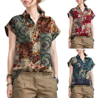 Women's Printed Short Sleeve Casual Fashion Phosgene