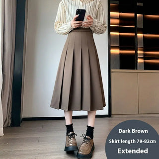 Women's Retro Skirt Khaki Autumn And Winter New Loose High Waist Phosgene