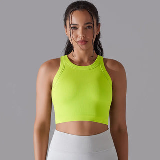 Women's Sleeveless Vest Running Fitness Seamless Knitted Sports Top Phosgene