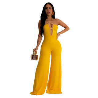 Women's Solid Color Fashion Trousers Jumpsuit Phosgene