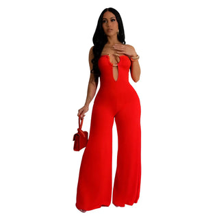 Women's Solid Color Fashion Trousers Jumpsuit Phosgene