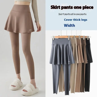 Yoga Culottes For Women High Waist Hip Lift Outer Wear Spring And Autumn Thin Fake Two-piece Skort Phosgene