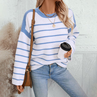 Women's Knitwear Loose-fitting Pullover Round-neck Sweater - Phosgene