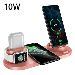 Wireless Charger For IPhone Fast Charger For Phone Fast Charging Pad For Phone Watch 6 In 1 Charging Dock Station - Phosgene