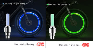 Neon Lights Tyre Wheel Valve Cap Light LED Car Tire Valve Caps Air Cover Tire Rim Valve Wheel Stem Cap Bike Light - Phosgene