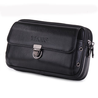 Horizontal And Vertical Leather Belt Mobile Phone Bag - Phosgene