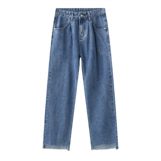 Simple Retro Casual Jeans Irregular Phosgene