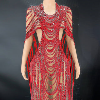 Celebrate Crystal Sequin Evening Gown - Phosgene