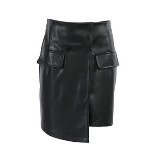 European And American Girl Leather Hip Skirt Female Punk Dark A Word - Phosgene