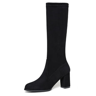 Below The Knee Boots Stretch Boots Suede Pointed Toe - Phosgene