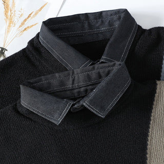 Men's False Two Pieces Sweater Base Knitting Thickened - Phosgene