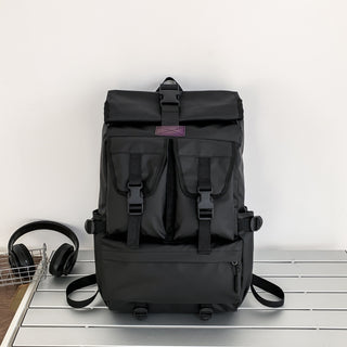 Fashion Black Backpack Men's Travel Large Capacity - Phosgene