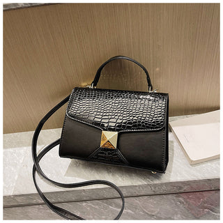 Mining Stone Pattern Stitching Square Pouch Women's Classic All-match Niche Shoulder Bag - Phosgene