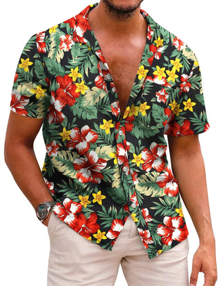 Men's Summer Hawaiian Printed Short-sleeved Shirt Phosgene