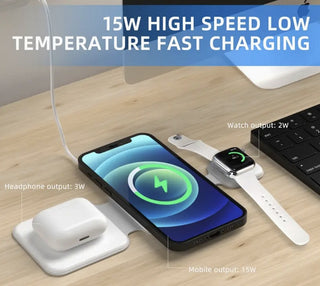 3 In 1 Magnetic Foldable Wireless Charger Charging Station Multi-device Folding Cell Phone Wireless Charger Gadgets - Phosgene