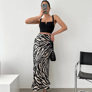 Zebra Stripes A- Line Skirt - Phosgene