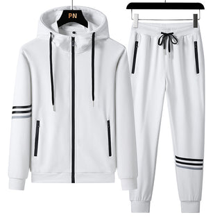 Men's Casual Sports Pure Cotton Hooded Sweater Trousers Two-piece Set - Phosgene