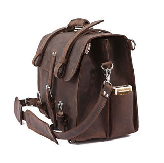 Retro Crazy Horse Leather Men's Traveling Bag - Phosgene