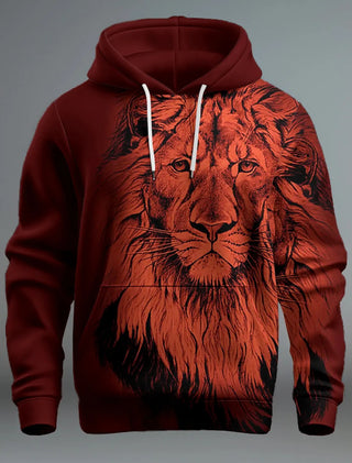 Fashion Brand Lion's Head 3D Hoodie Fashion Men And Women - Phosgene