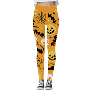 Women's Fashion Halloween High Waist Elastic Yoga Sports Leggings - Phosgene