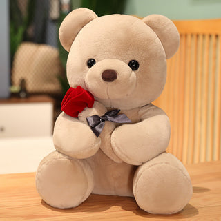 23-45cm New Lovely Hug Roses Teddy Bear Plush Pillow Stuffed Soft Animal Dolls Nice Birthday Gift Girlfriend Valentine's Day - Phosgene