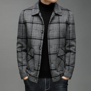 Men's Short Woolen Coat Warm Lapel - Phosgene