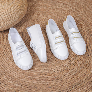 White Shoes Casual Versatile Slip-on Lazy Low-cut Flat - Phosgene