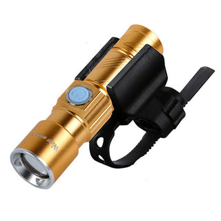 Bicycle Light Stretch Zoom Mountain Bike LED Flashlight Riding Headlight USB Rechargeable - Phosgene