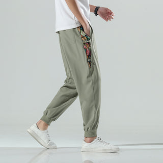 Plus Size Cropped Pants Chinese Style Men's Trendy Casual Pants Phosgene