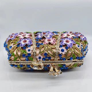 Dripping Oil Diamond Evening Bag Enamel Color Flower Clutch Phosgene