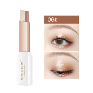 Lazy Eyeshadow Stick Stereo Gradient Shimmer Double Color Eye Shadow Pen Waterproof Easy To Wear Eyeshadow - Phosgene