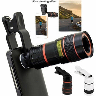 HD 8X Clip On Optical Zoom Telescope Camera Lens For Universal Mobile Cell Phone - Phosgene