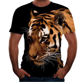 New Animal Print 3d T-shirt Men's Short Sleeve Phosgene