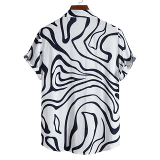 Summer New Plus Size Men's Casual Fashion Short Sleeve Shirt Phosgene