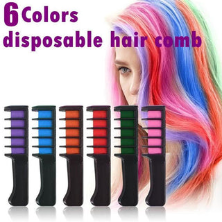 Temporary Mini Disposable Crayons Hair Color Dyeing Mascara Dye Chalk Box With Brush - Phosgene