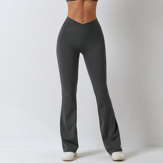 Brushed Tight Dance Wide-leg Pants High Waist Hip Lift - Phosgene