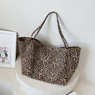 Leopard-print Shoulder Idle Style Leisure Shopping Bag - Phosgene