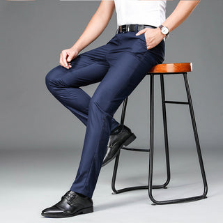 Bamboo Fiber Thin Loose Business Formal Wear Trousers - Phosgene