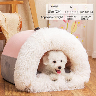 New Splice Portable Pet Nest Portable Autumn And Winter Warm Dog Nest Moisture-proof Long Fur Cat Nest Cross Border Pet Nest - Phosgene